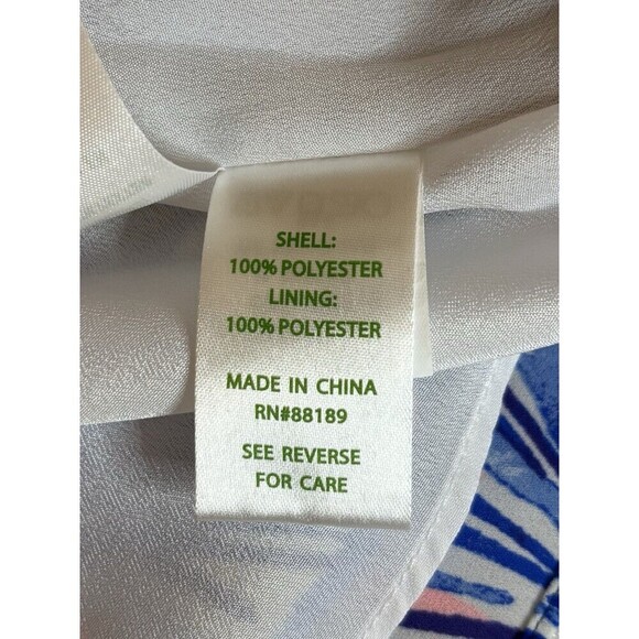 LILLY PULITZER Brynle Shift Dress Reel Life Blue Botanical Medium Long Sleeve - Picture 11 of 14